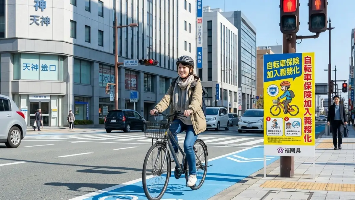 福岡県自転車保険義務化 罰則は？福岡県条例改正。保険は？青切符導入反則金は？