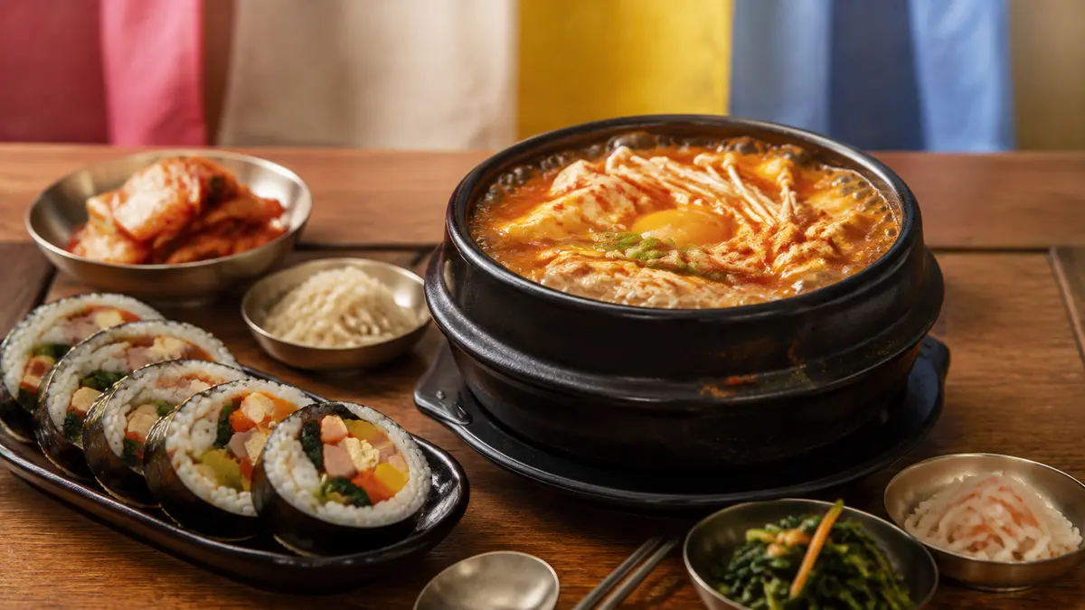 六本松の韓国料理店PADOをイメージした韓国鍋とキンパ