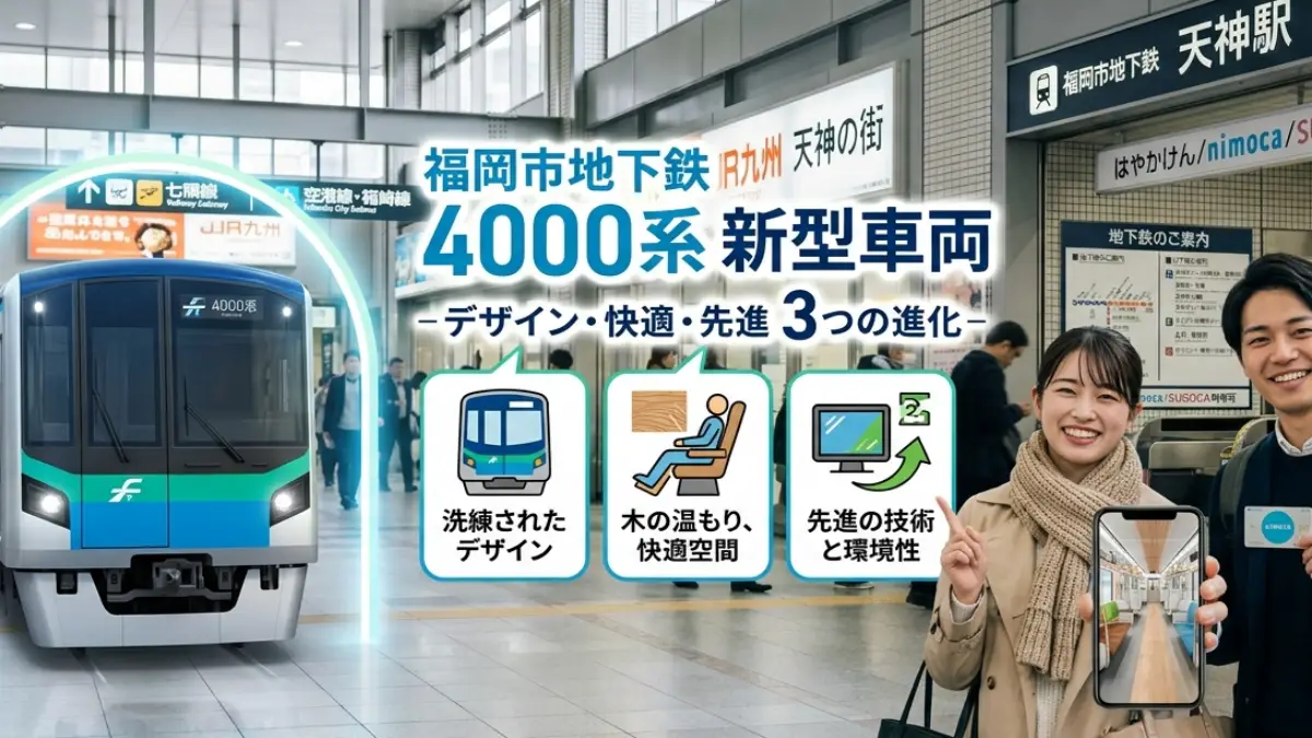 福岡市地下鉄 新型車両導入！4000系一人ひとりにやさしい新型車両