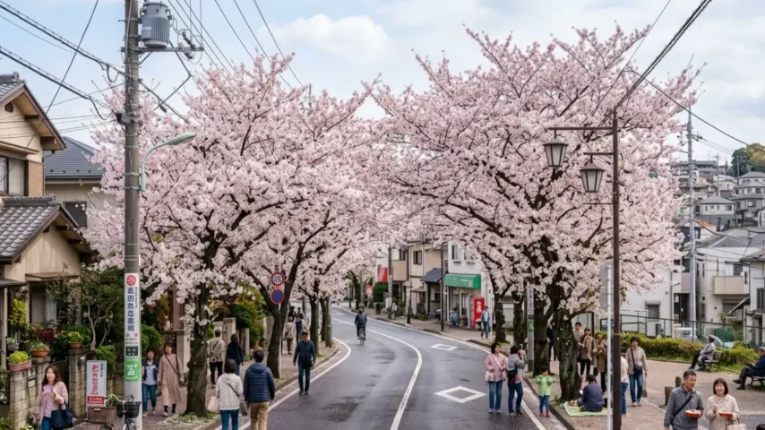 梅光宴サクラまつり2026 会場の桜並木風景