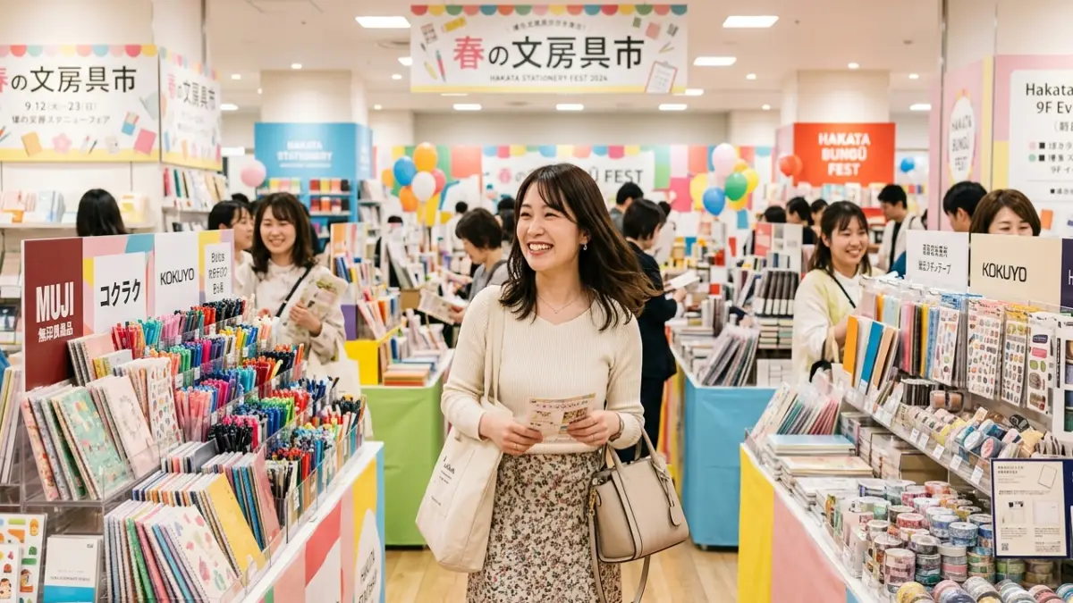 文具女子博pop-up in博多2026の会場と来場イメージ