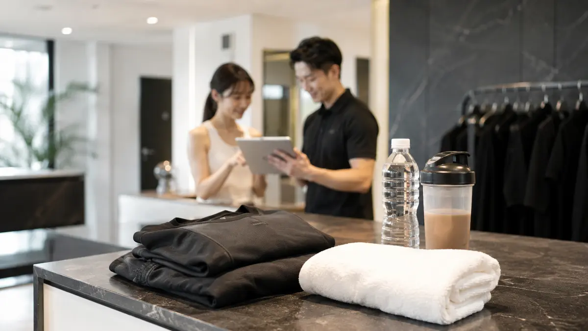 ウェアやタオルなどTHE PERSONAL GYM薬院・天神店のアメニティを表したイメージ