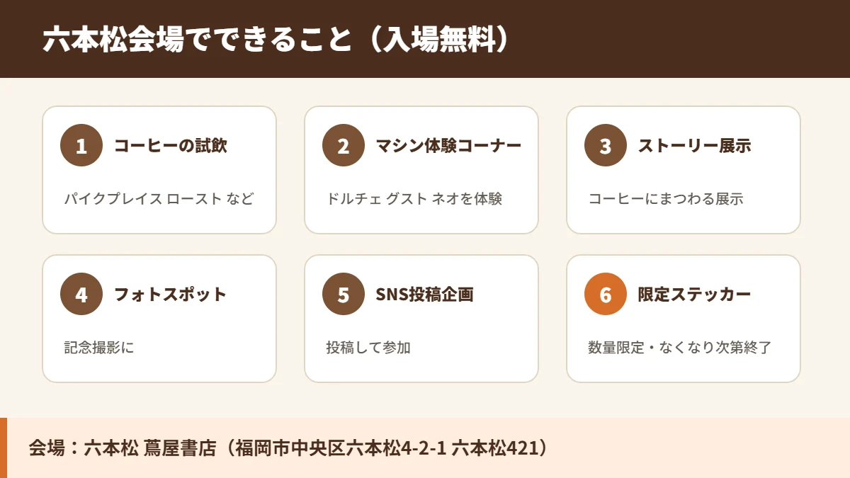 六本松会場でできる6つのこと